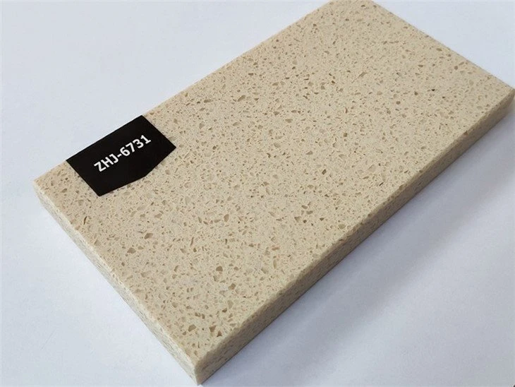 Beige color grain quartz stone slab (3)