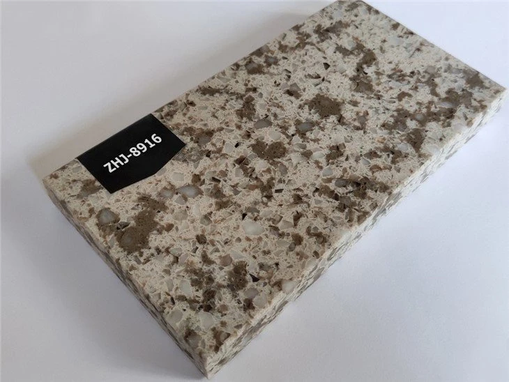 Multi color quartz kitchen countertop slab (3)